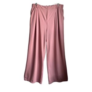 Halara  XL Tall Long Pink Wide-Leg Pleated Pull On Pants Relaxed Minimalist